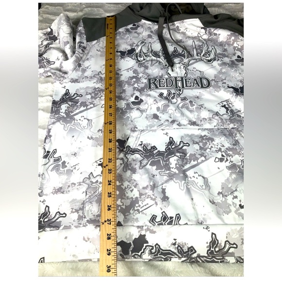 RedHead Brand Co Mens White/Gray Mens XL  Viper Camo Drawstring Pullover Hoodie - Picture 7 of 8